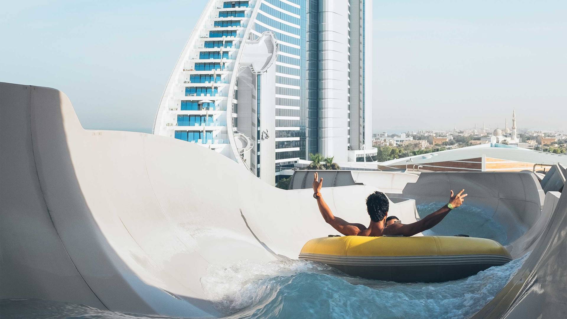 Wild Wadi Waterpark_16-9_Man on Slide