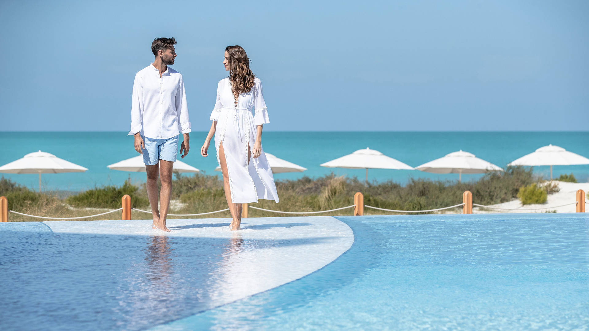 Pool and sea at Jumeirah at Saadiyat Island