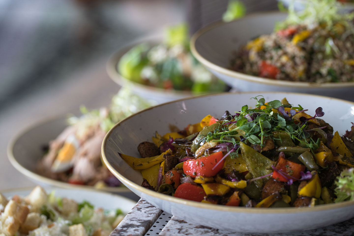 Salads closeup at Jumeirah at Emirates Towers